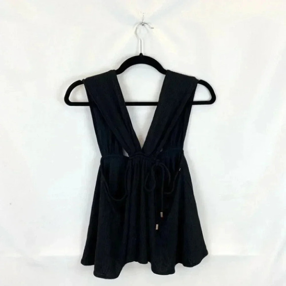 NWT Free People Porter Wide Leg Crop Top Matching Set in Black Small - Picture 6 of 11